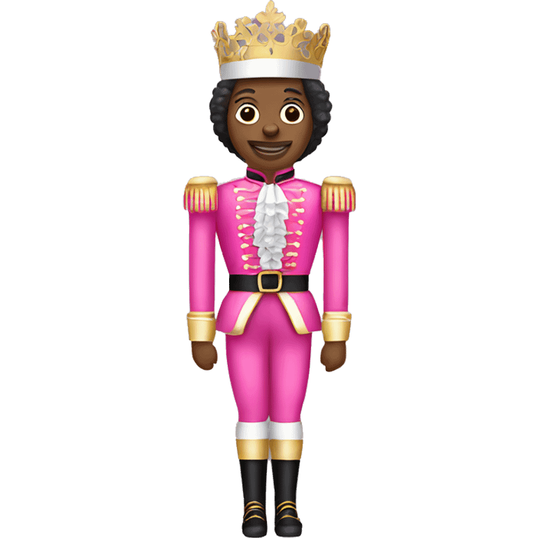 african american nutcracker dressed in pink emoji