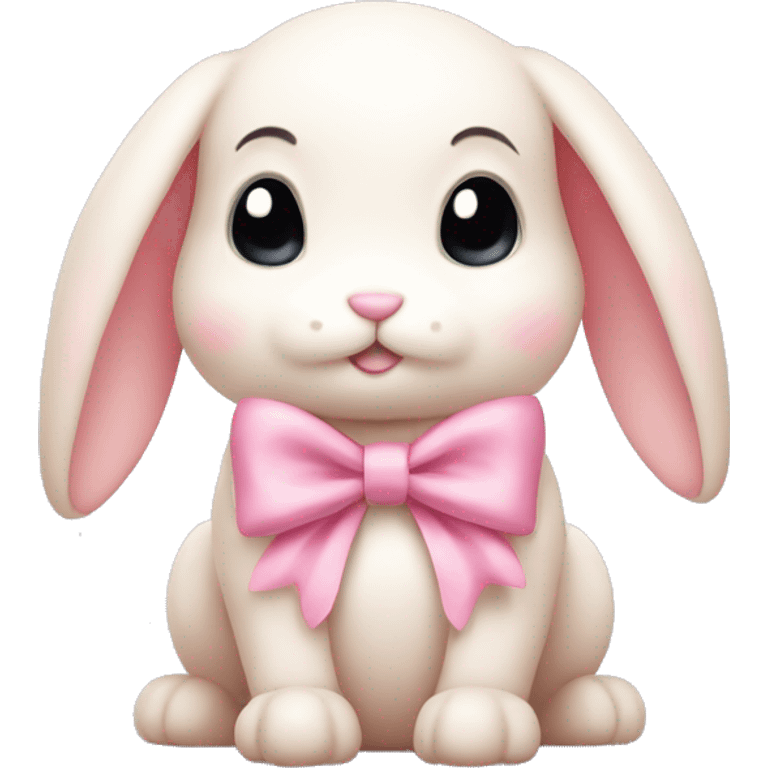 Light pink bunny with a bow emoji