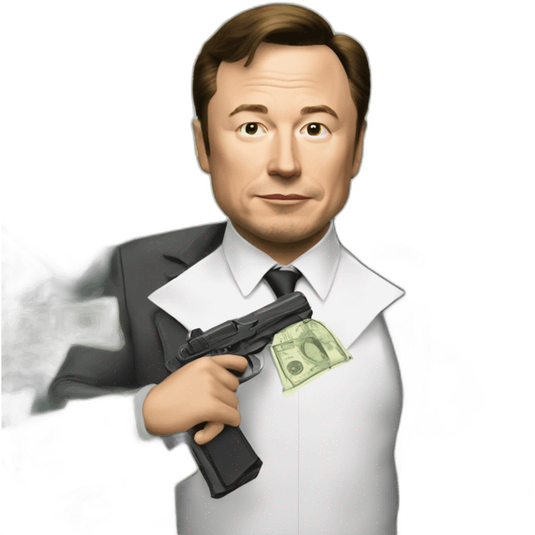 elonmusk the big boss with money and guns emoji