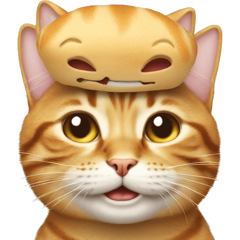 Laughing emoji with cat on head emoji