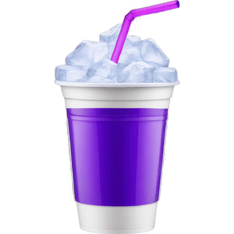 Double styrofoam cup with purple juice and ice in it emoji