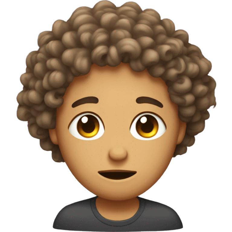 Kidney overworking with curly hair emoji