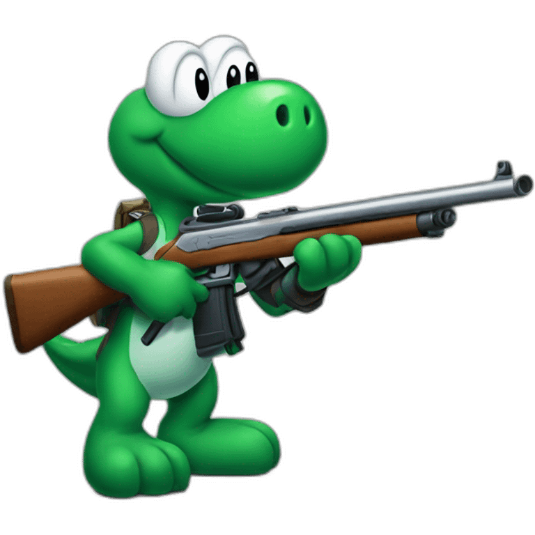 yoshi with a shotgun emoji