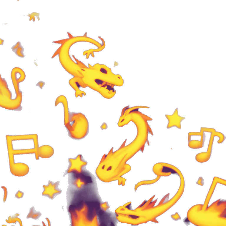 tight music electronic dj no perosns just emojis dragon fire sparks emoji