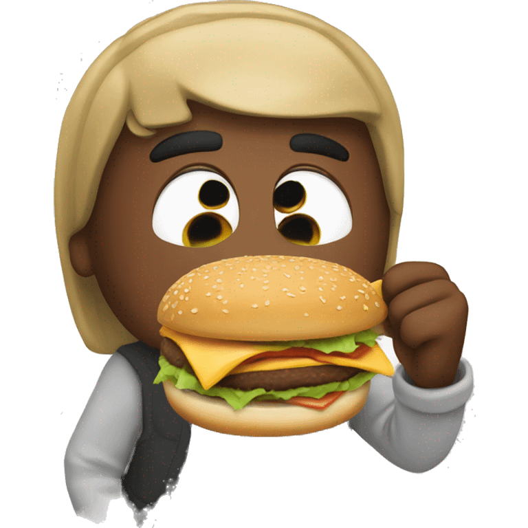 Caseoh eating a burger emoji