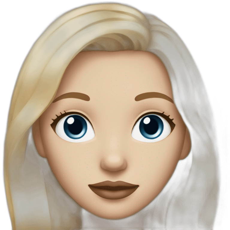 blonde girl with silky hair , darker blue eyes and lighter skin and rose lips emoji