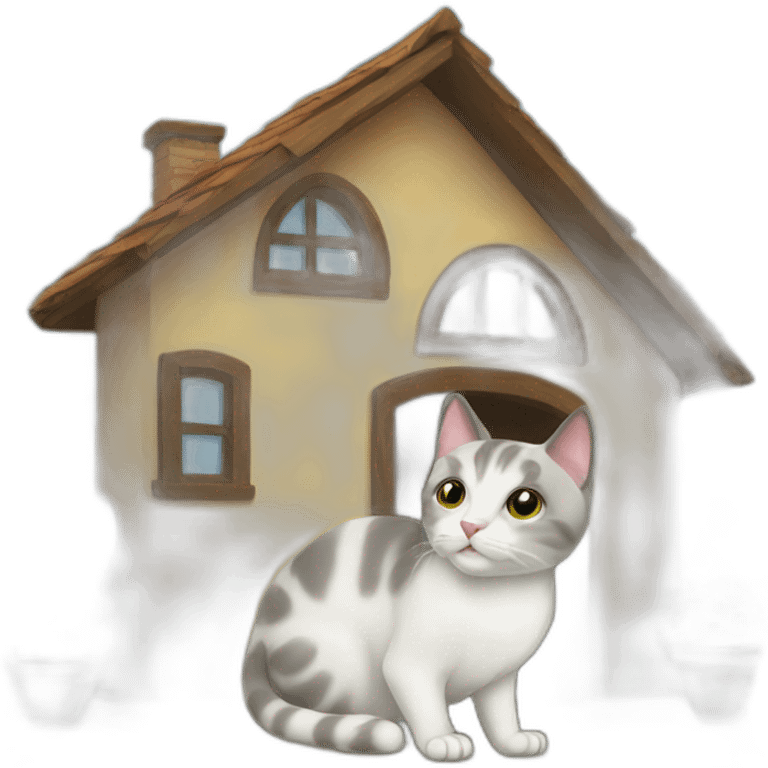 Cat in house emoji