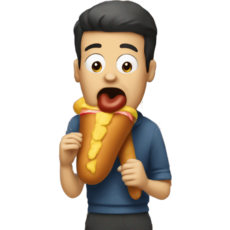 Guy eating a corn dog  emoji