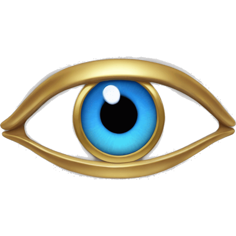 Blue eye with gold ring around pupil emoji