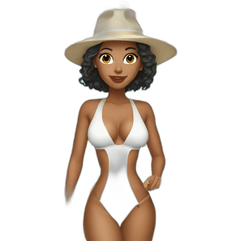 hot latina in a pool outfit emoji