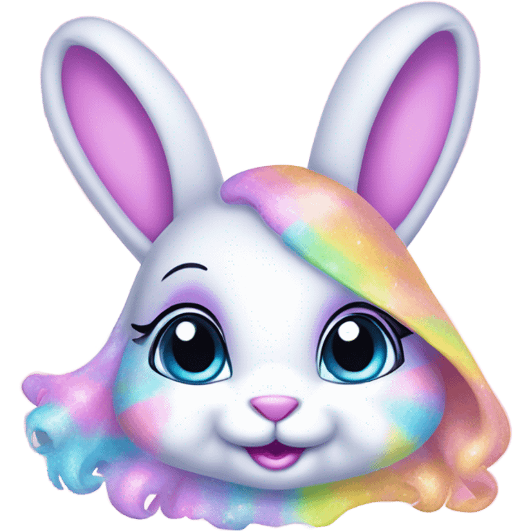 Lisa frank pastel sparkle easter bunny emoji