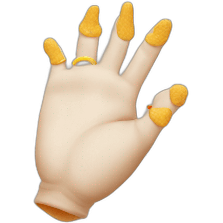 chicken hand with rings emoji