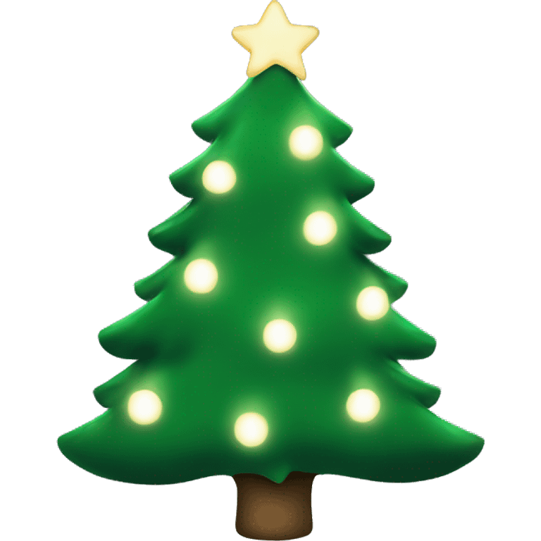 Green Christmas tree with white lights emoji