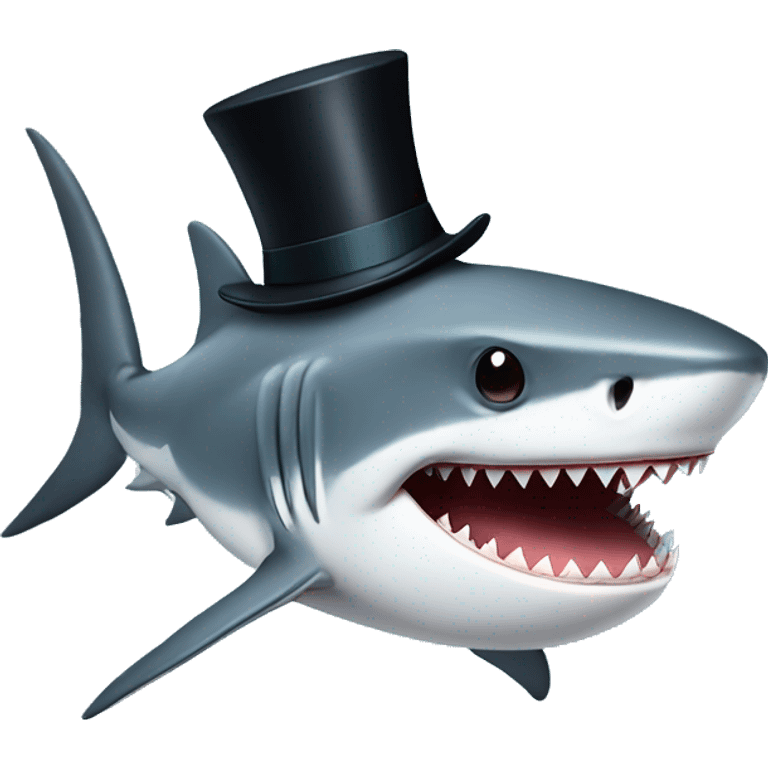 Shark with a top hat emoji