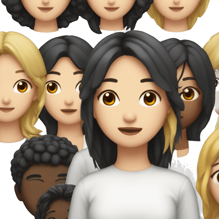 Chica coreana con pelo negro de un grupo de K-pop  emoji