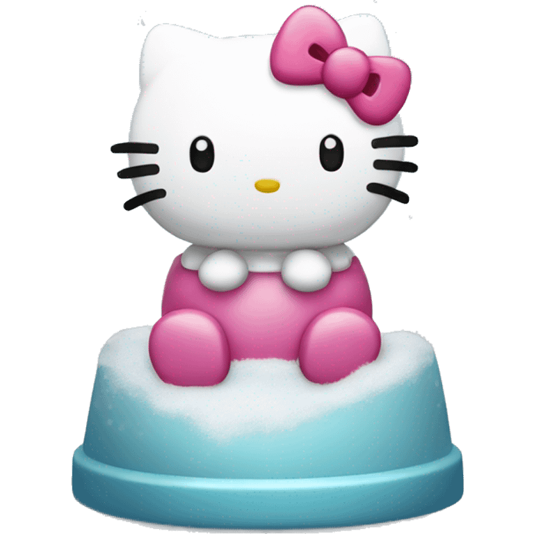 hello kitty in a snowglobe emoji