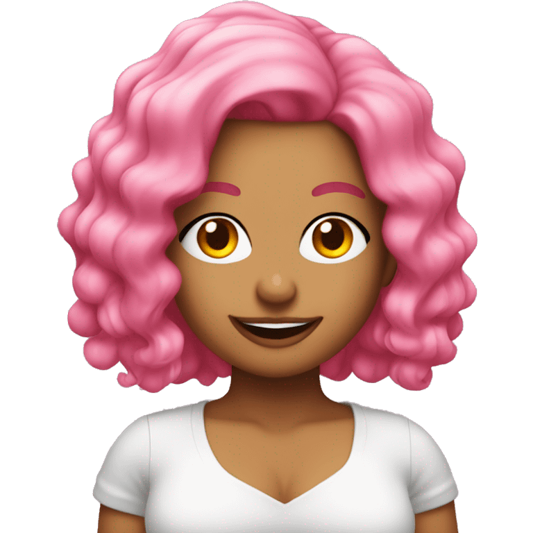 Karol G with pink hair emoji