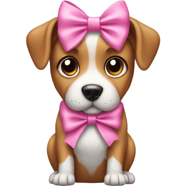 Dog with a pink bow emoji