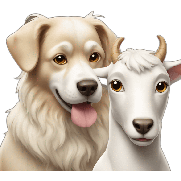 Dog with goat emoji