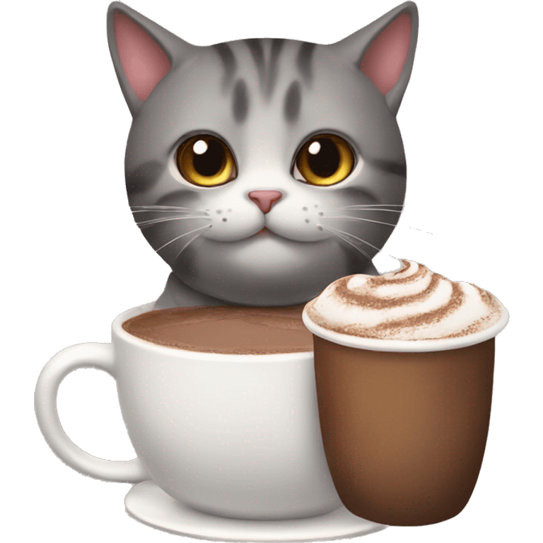 Cat with hot chocolate  emoji