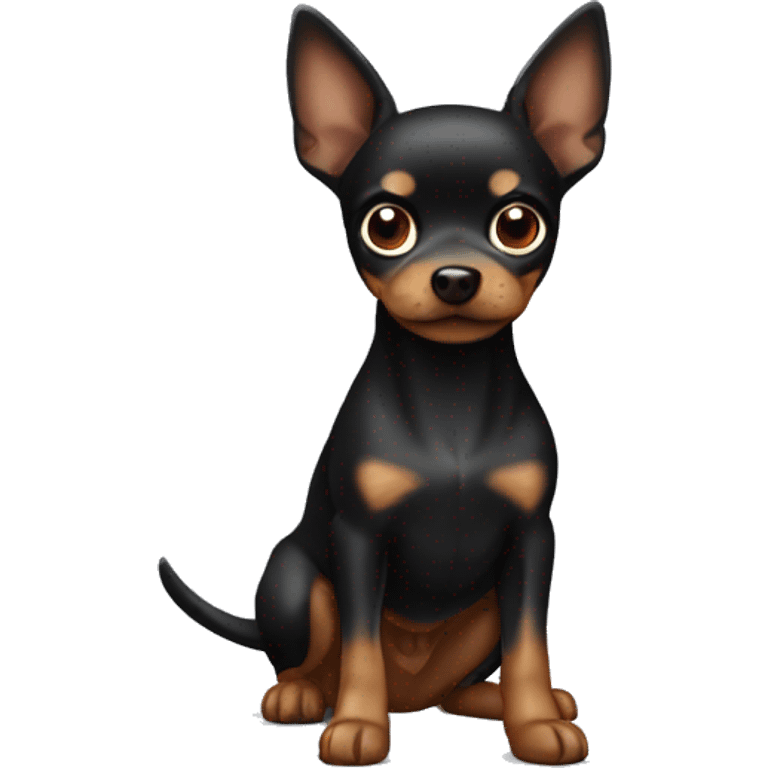 black toy terrier with brown chest emoji