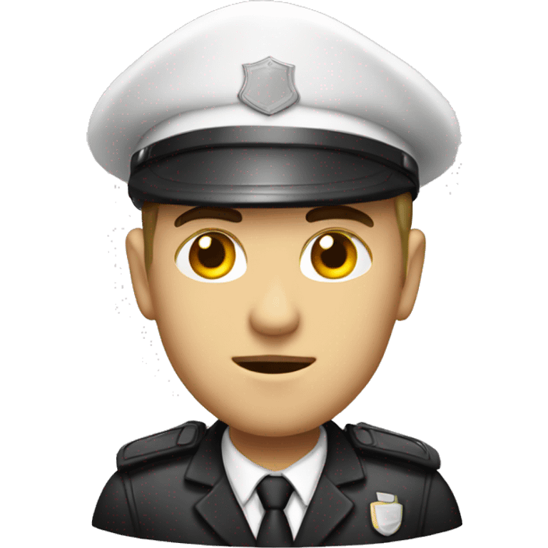 white security guard with a cold emoji