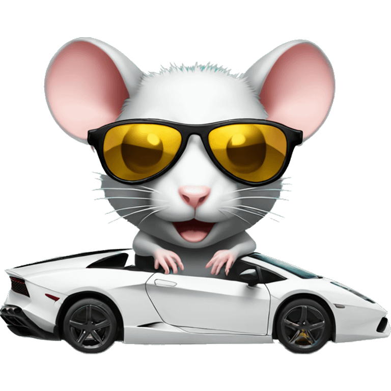 rat in a lamborghini with money and sunglasses emoji