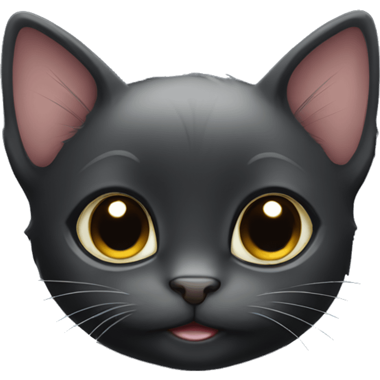 Super cute black kitten emoji