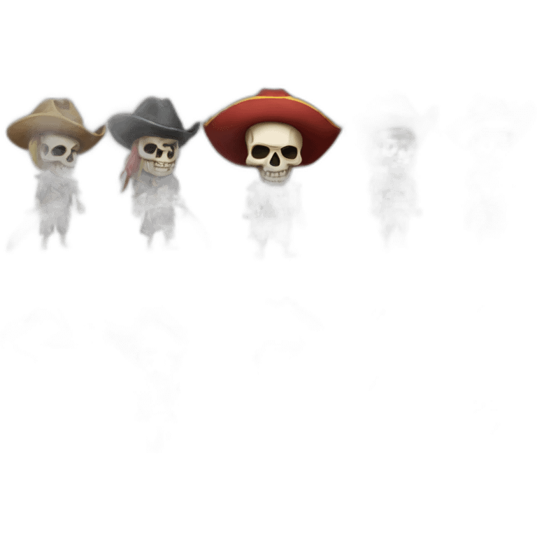 skull pirate surfer cowboy emoji