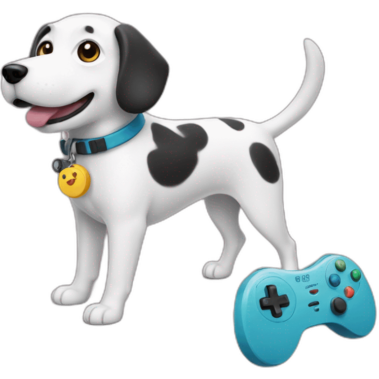 Dog and controller  emoji