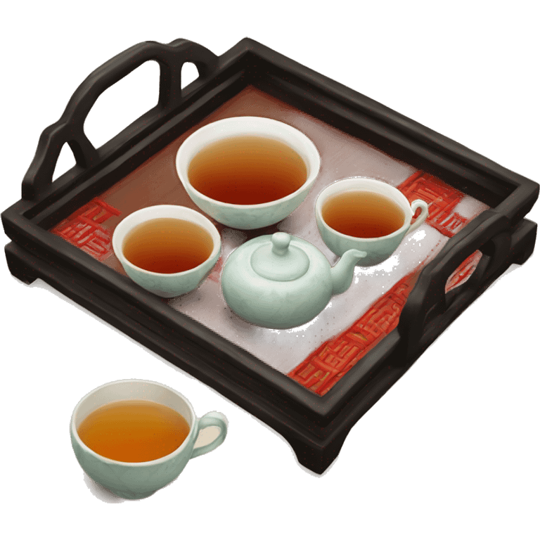 chinese tray with tea emoji