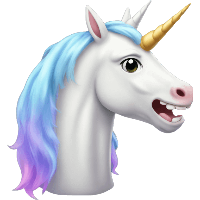 Unicorn sticking its tounge and the tounge is long emoji