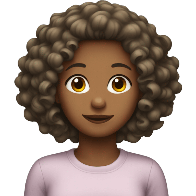 a girl with hair curly emoji