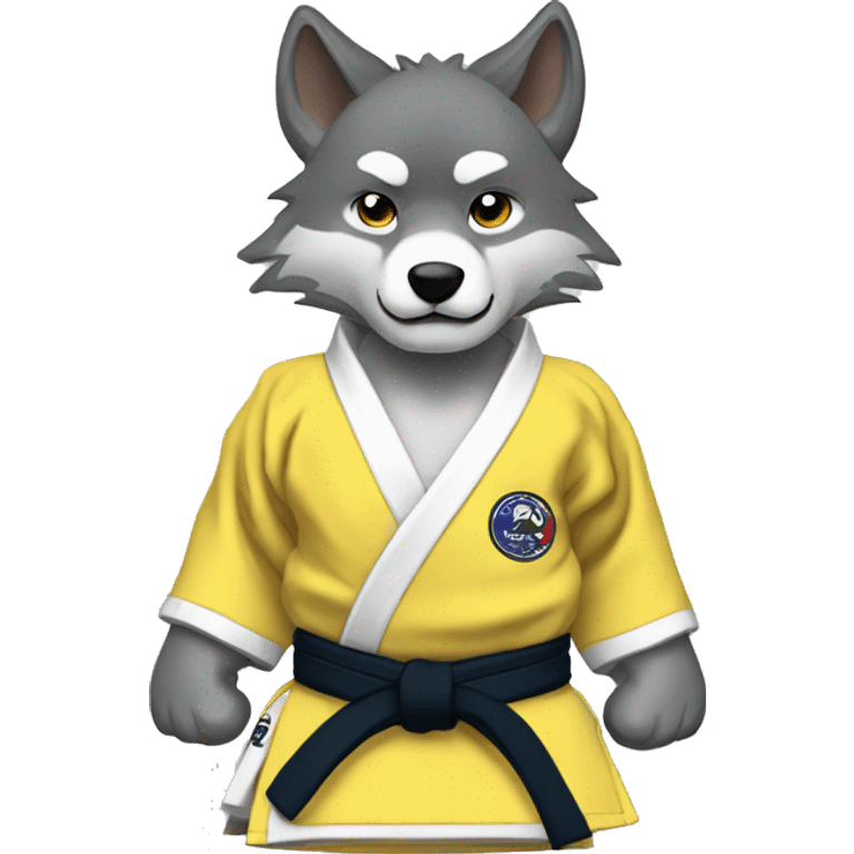 Wolf Wearing Jiu-Jitsu gi emoji