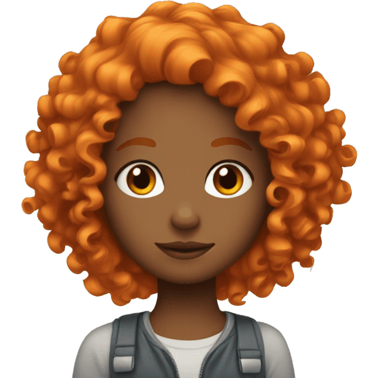 A curly girl with orange hair  emoji