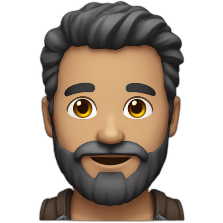 Homme chauve avec une barbe emoji