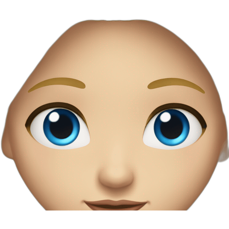 Una princesa rubia ojos azules y pelo largo  emoji