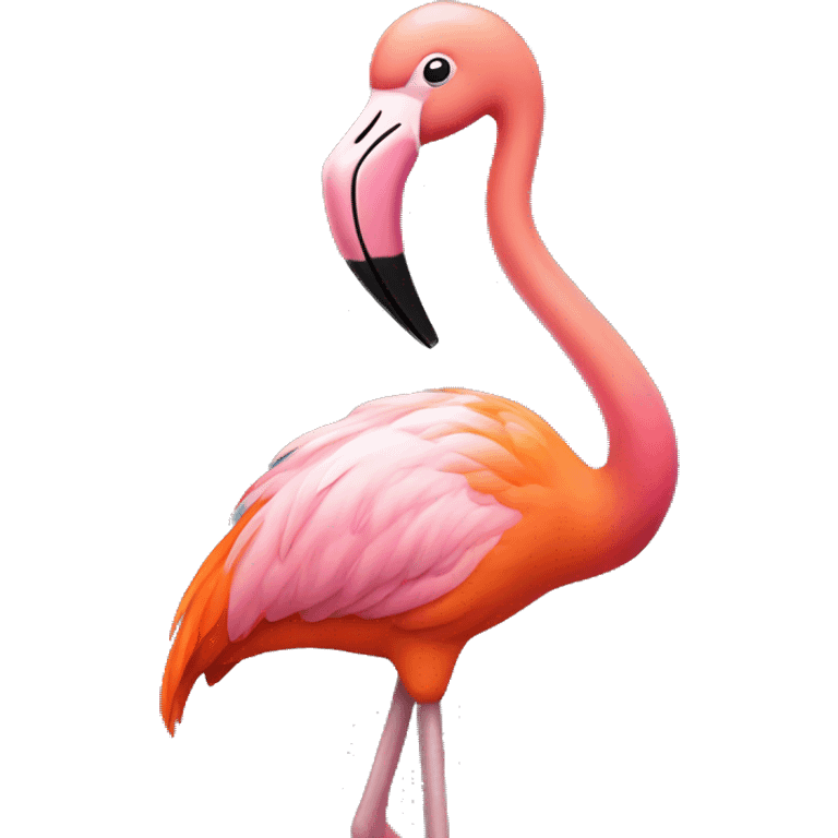 Pink and orange flamingo emoji