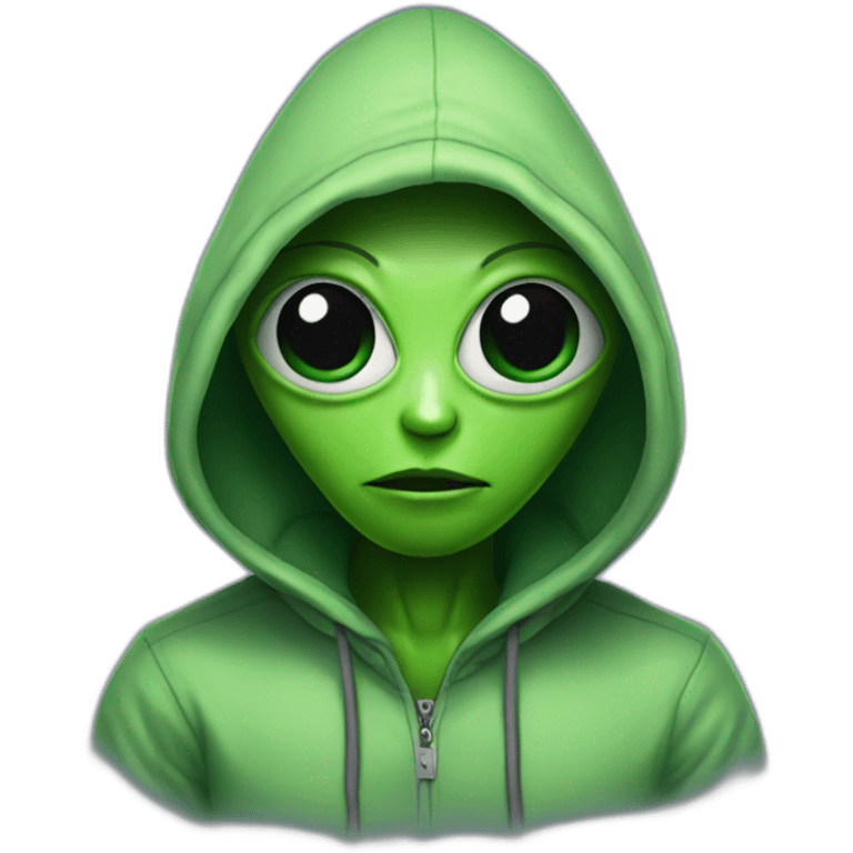 alien with a hoodie emoji