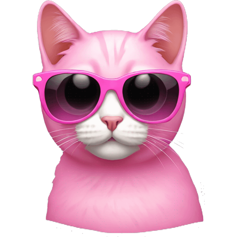 Cat with sunglasses pink emoji