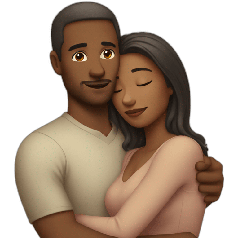 Woman and man cuddling emoji