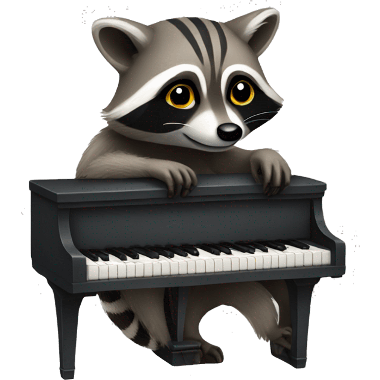 raccoon playing piano emoji