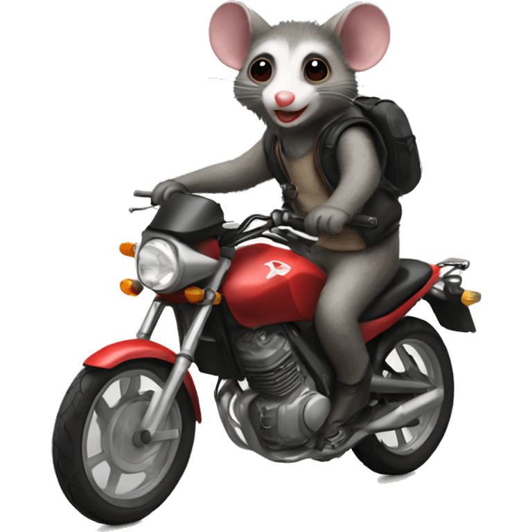 Possum riding a Honda oddessy emoji