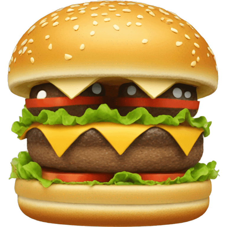 A hamburger with ET appearance  emoji