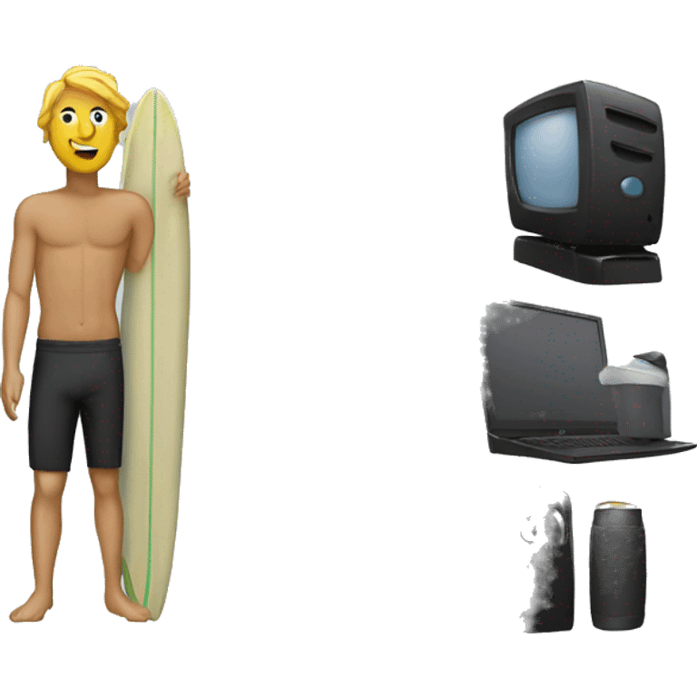 working surfer with mac emoji