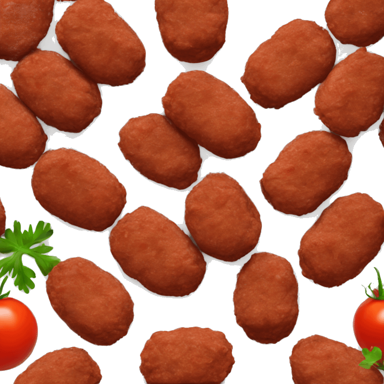 Mini kofta with tomato sauce on a plate emoji