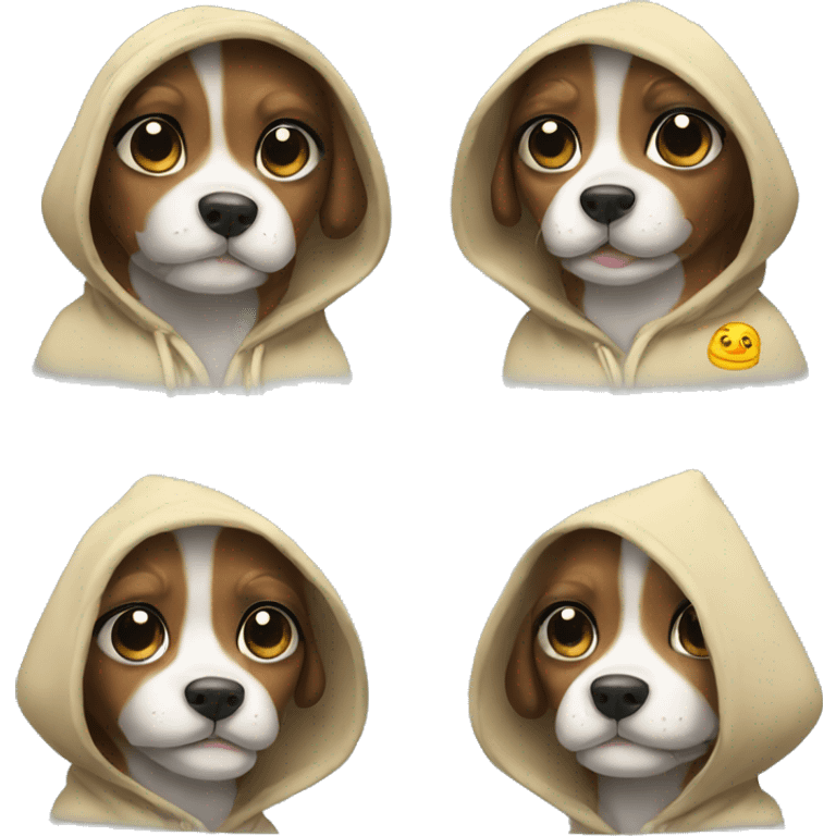 Super cute dog wearing a hoodie  emoji