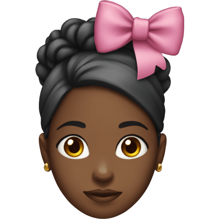 black girl with bow on her head emoji