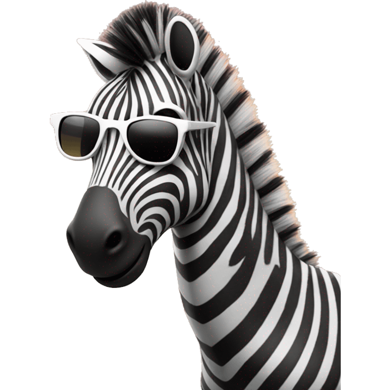 cool zebra at the sunset with sunglasses emoji