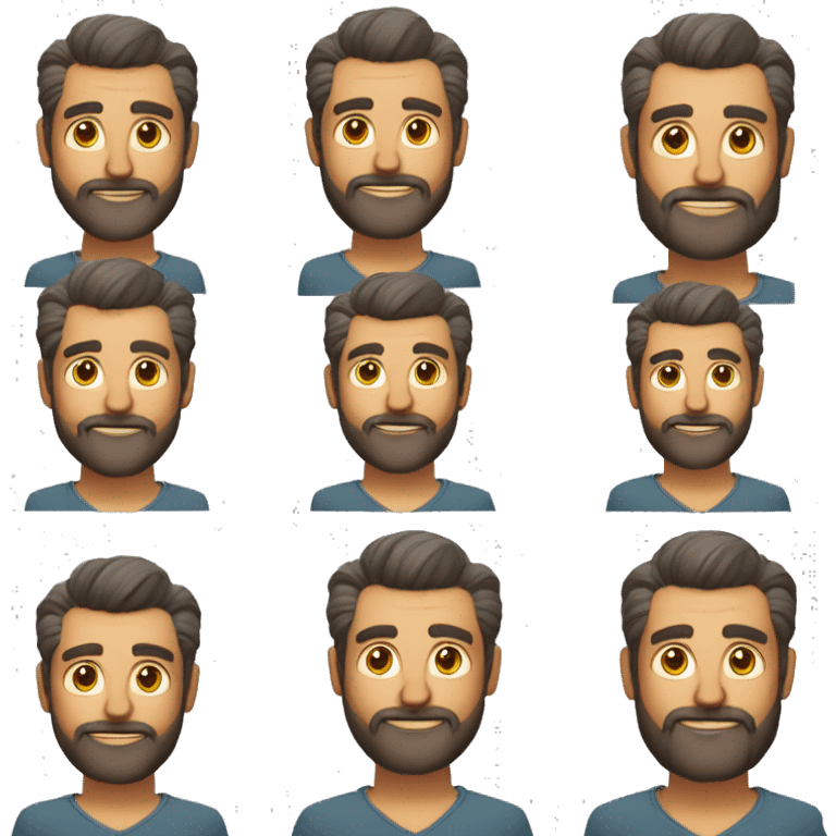 CRIE UM HOMEM COM 42 ANOS, ESTRUTURA NÃO MUITO ALTA, CABELO BEM BAICHINHO QUASE QUE RESPADO, BARBA MÉDIA emoji